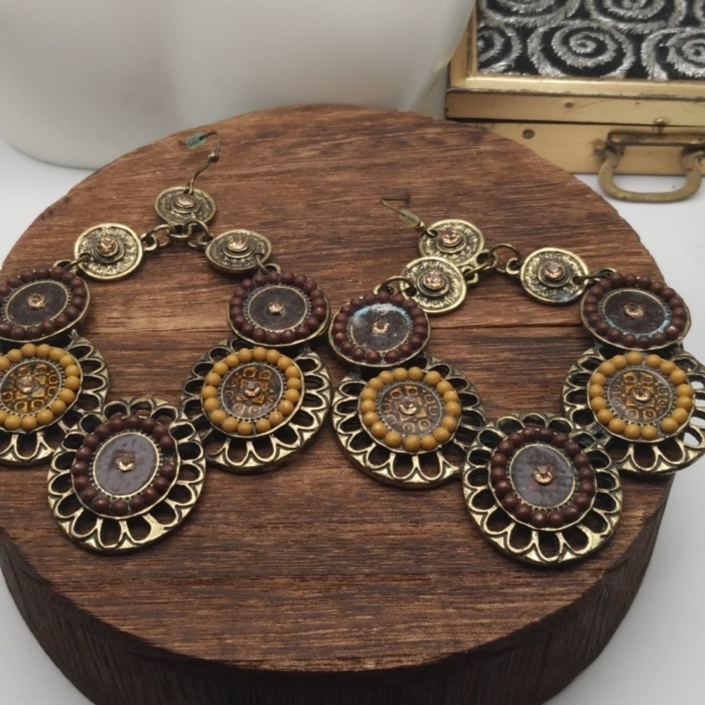 Priestess‎ large tribal earrings luxe E715